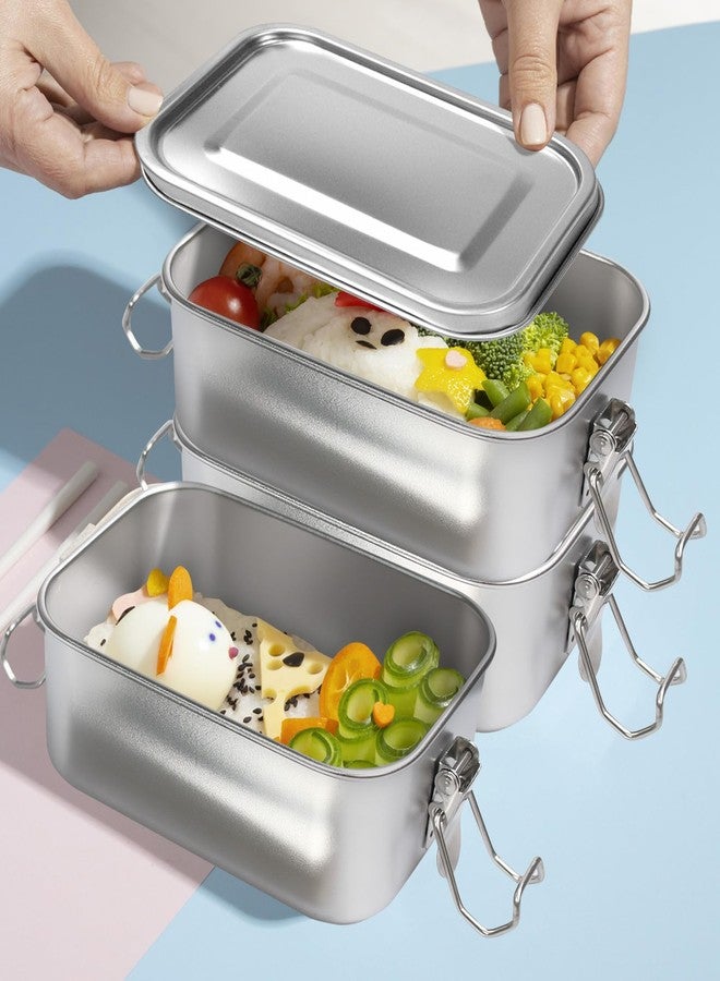 SENONAPO 8 Pcs Stainless Steel Bento Box 550ml Lunch Box for Dishwasher Bento Box Reusable Lunch Box Stainless Steel Food Storage Containers for Home Work School Camping Supplies - Image 5